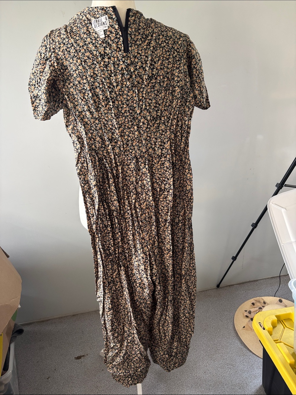 Teal & Cream Floral Jumpsuit by Pixie Market